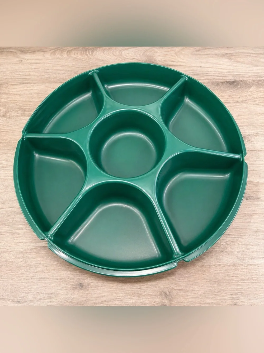 Tupperware‎ 1665 Hunter Green Divided Serving Tray Vintage 7 Section